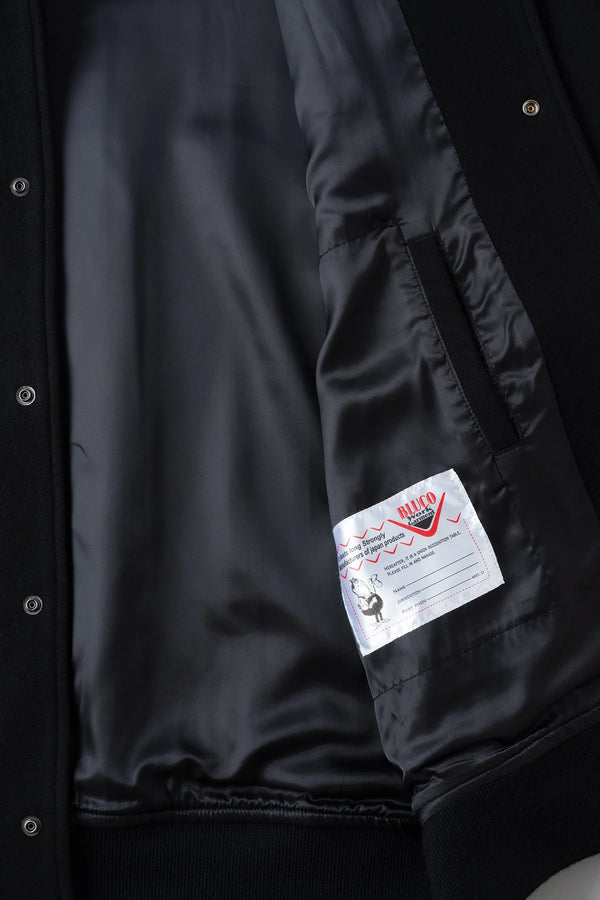 BLUCO - HEAVY MELTON AWARD JACKET - BLACK
