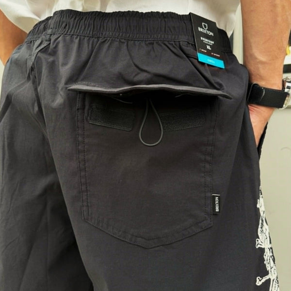 BRIXTON - EVERYDAY HYBRID SHORT 7" - BLACK/WHITE