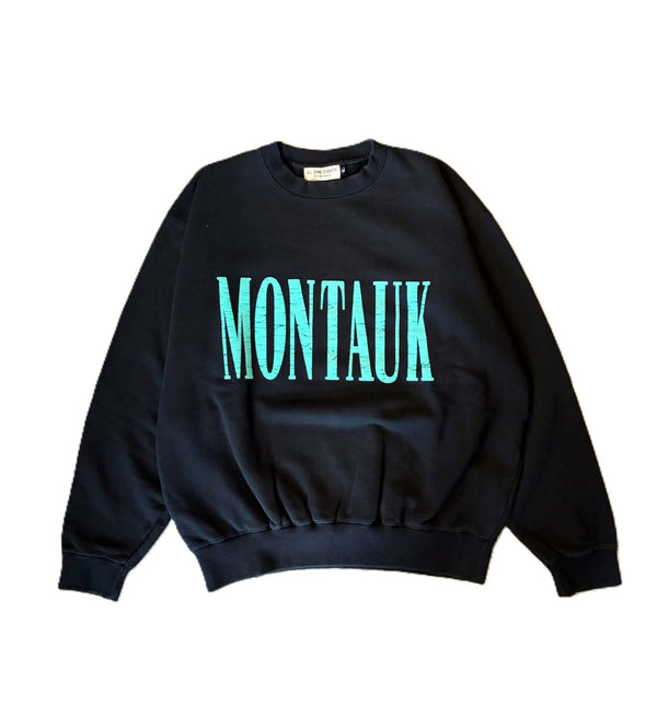 ILL ONE EIGHTY - "MONTAUK " CREW SWEAT SHIRT - BLACK