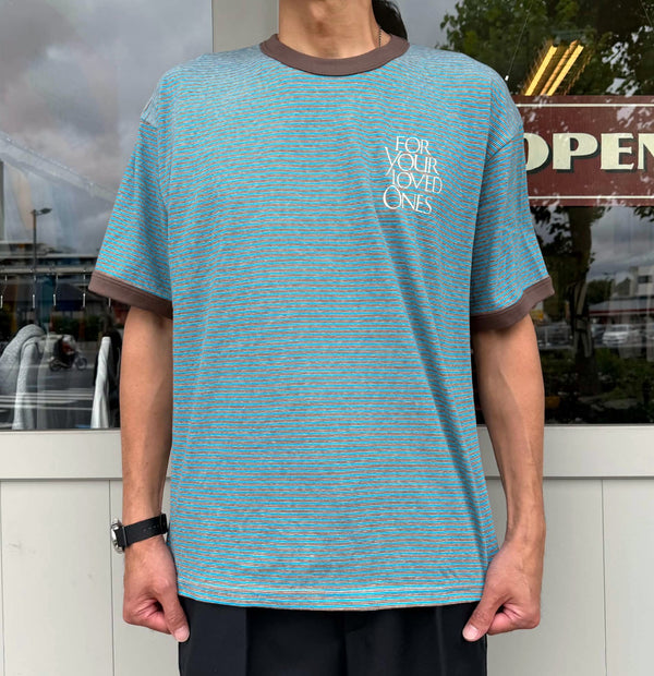 melple - SEAVIEW RINGER S/S - TURQUOISE x BROWN