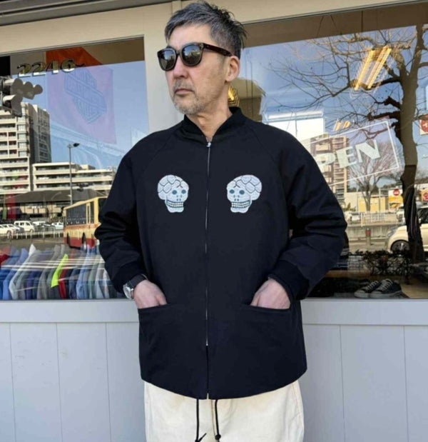 THRIFTY LOOK - SNAKE & SKULL SOUVENIR JACKET - BLACK
