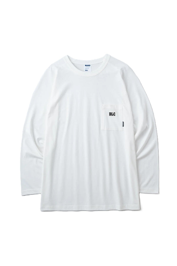 BLUCO - DRYCOTTON RAGLAN POCKET T-SHIRT L/S -BLC- WHITE