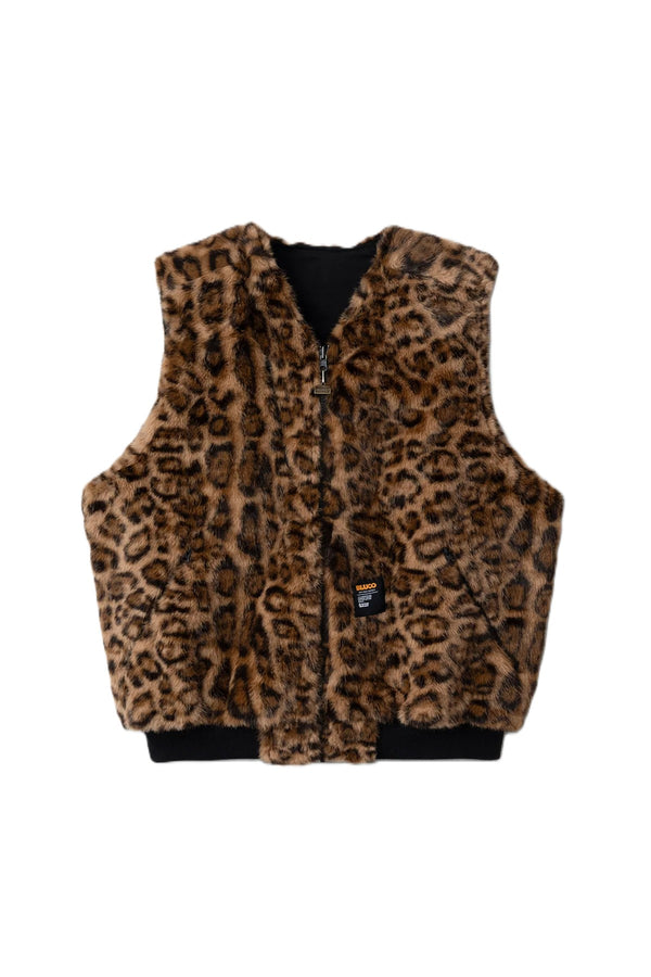 BLUCO - REVERSIBLE FAR VEST - LEOPARD-BLACK