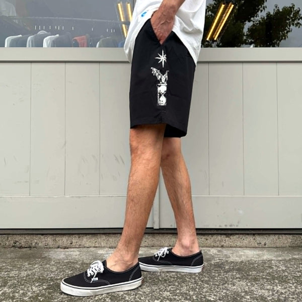 BRIXTON - EVERYDAY HYBRID SHORT 7" - BLACK/WHITE