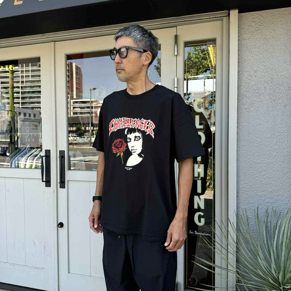 CHALLENGER - ROSE GIRL TEE - BLACK