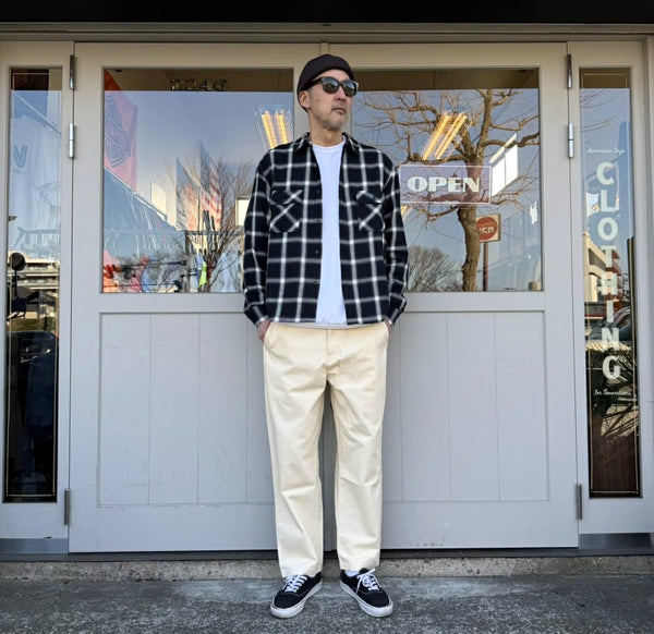 BIGMIKE - LIGHT FLANNEL L/S SHIRTS - BLK×GRN×WHT