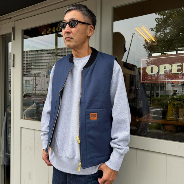 BLUCO - RIB COLLOR DUCK VEST - NAVY