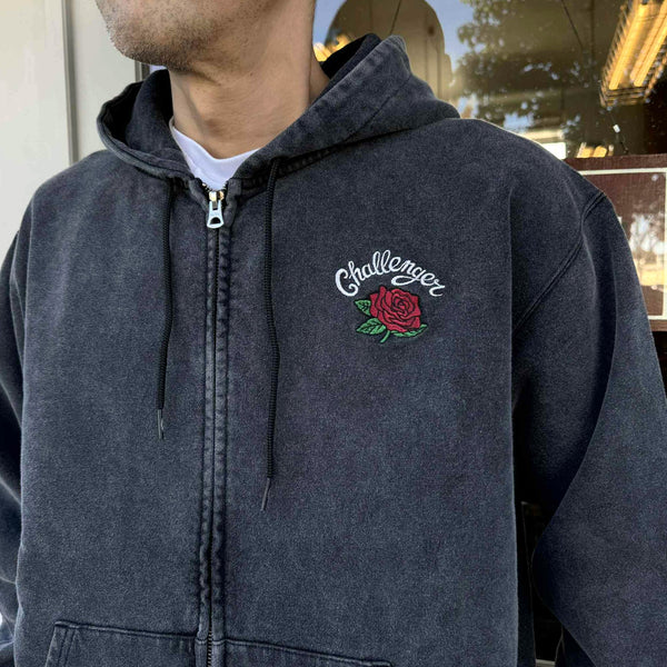 CHALLENGER - ROSE ZIP HOODIE - BLACK