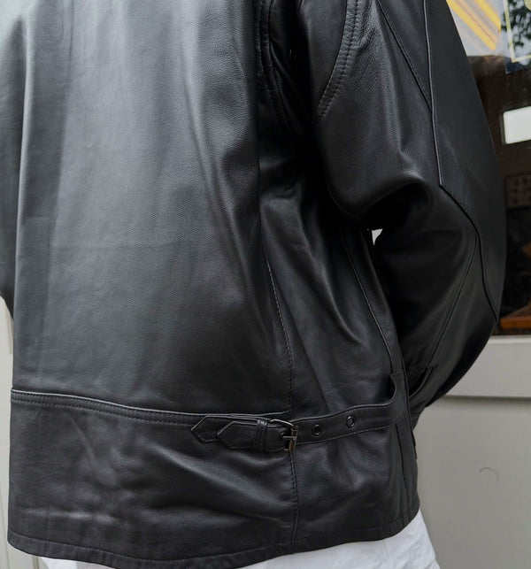 SUNNY SPORTS - LEATHER AVIATOR JACKET - BLACK