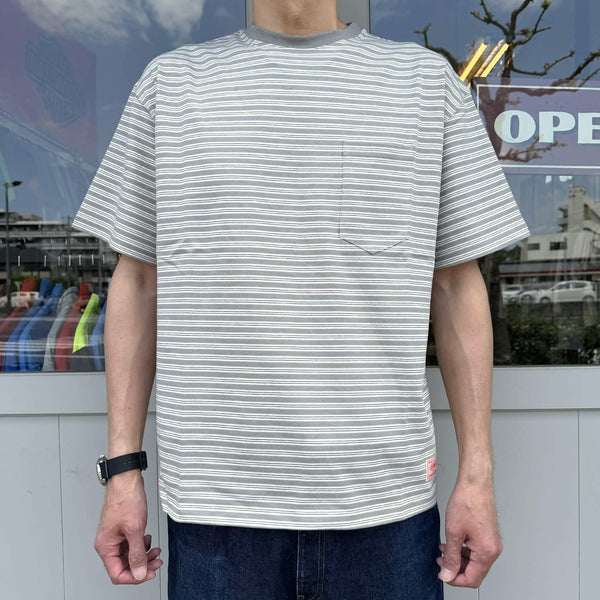 BIGMIKE - PIN BODER SUNGLASSSE POCKET S/S TEE - GRAY×WHITE