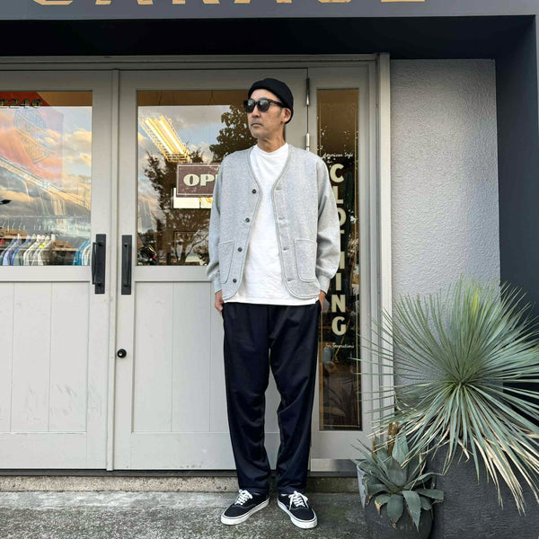 ARMY TWILL - SWEAT CARDIGAN - GRAY