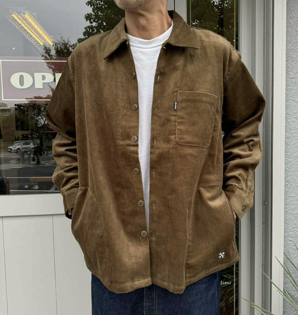 BLUCO - CORDUROY WORK SHIRT - OLIVE BROWN