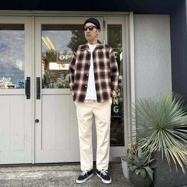 FIVE BROTHER -  CHECK ONE-OP SHIRT - BROWN