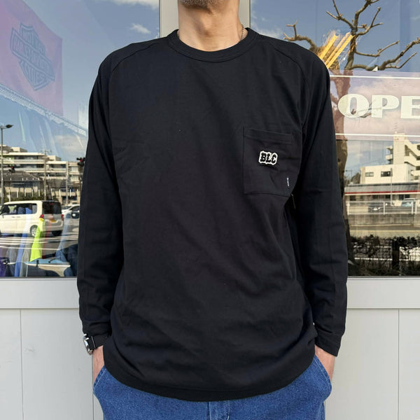 BLUCO - DRYCOTTON RAGLAN POCKET T-SHIRT L/S -BLC- BLACK