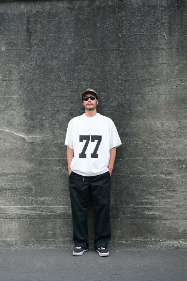 BEACHED DAYS × BLUCO - MESH FOOTBALL TEE - WHITE