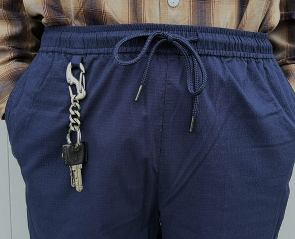 FIVE BROTHER - SEER SUCKER EASY PANTS - NAVY