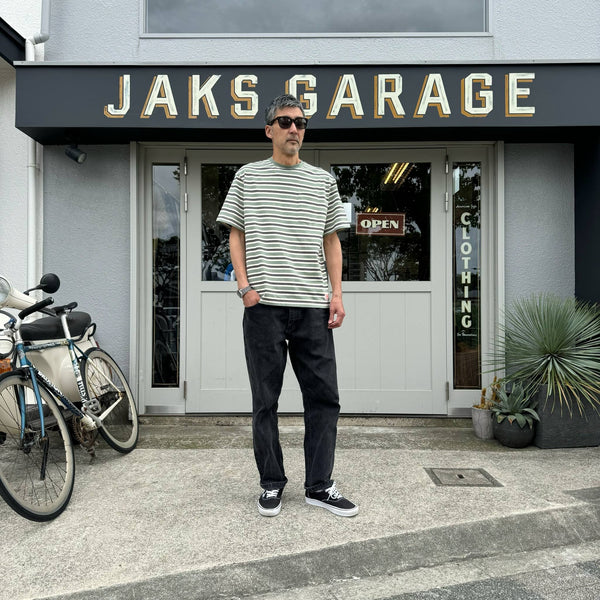 BIGMIKE - BORDER SUNGLASS POCKET S/S T-SHIRT - MNT × OFF x BLK