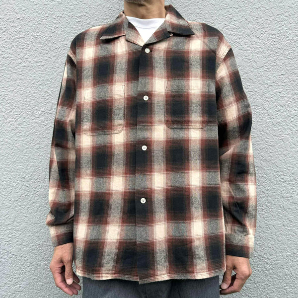 FIVE BROTHER -  CHECK ONE-OP SHIRT - BROWN
