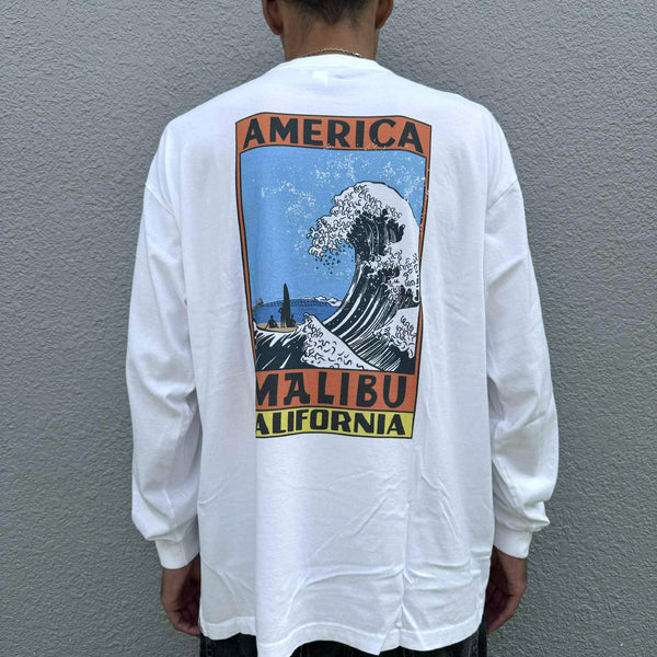 ILL ONE EIGHTY - AMERICAN WAVE  L/S TEE - WHITE