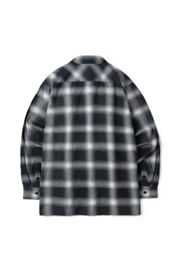 BLUCO - PRINT FLANNEL CHECK SHIRT -Ombre- BLACK