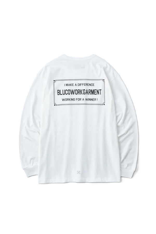 BLUCO - POCKET L/S T-SHIRTS Ticket - WHITE