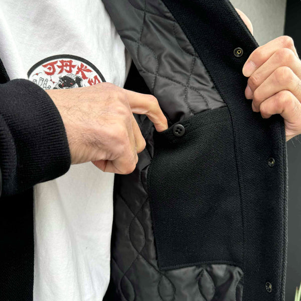 JACKMAN - MELTON AWARD JACKET - BLACK