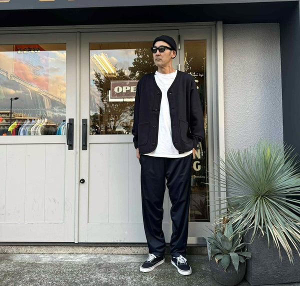 ARMY TWILL - SWEAT CARDIGAN - BLACK