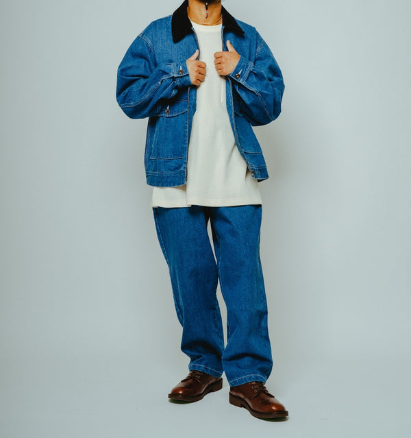 BIGMIKE - DENIM TRACKER JACKET - L.INDIGO