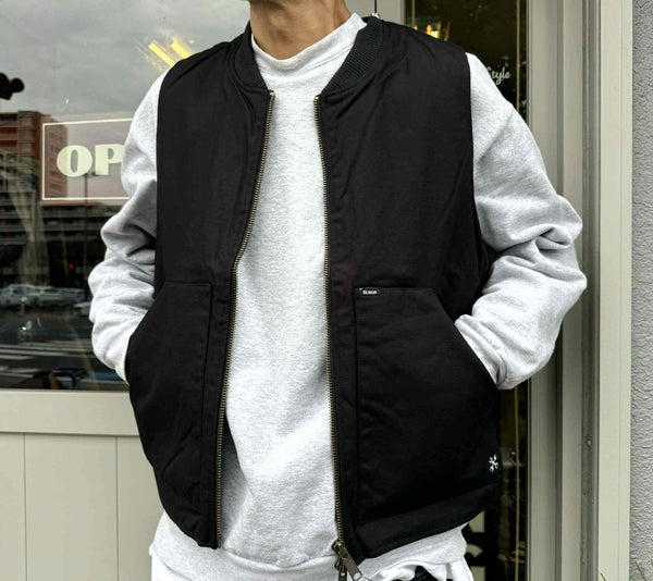 BLUCO - RIB COLLAR VEST  - BLACK