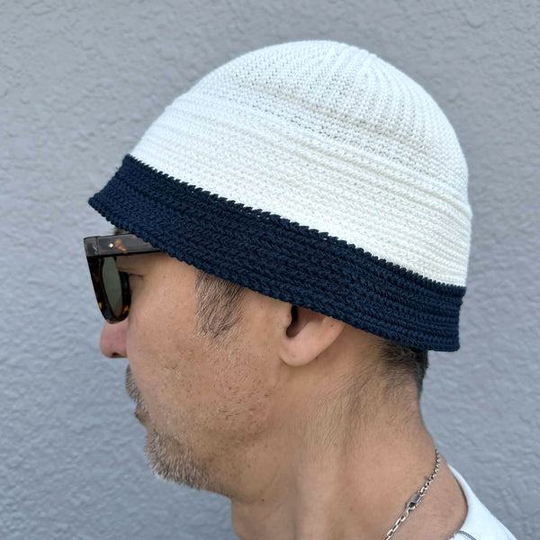 RACAL - KNIT SAILOR HAT - OFF WHITE x NAVY