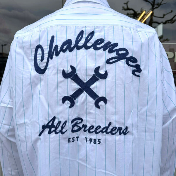 CHALLENGER - L/S STRIPE MECANIC SHIRT - WHITE