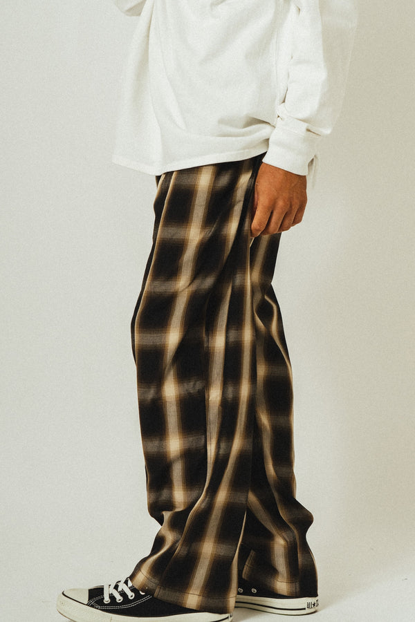 BIGMIKE - RAYON MIX OMBRE EASY PANTS - BLACK x BROWN