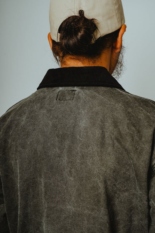 BIGMIKE - WASHED DUCK TRACKER JACKET - BLACK