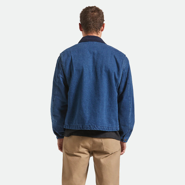 BRIXTON - ALTERED THREADS LINED GARAGE JACKET - MEDIUM WASH DENIM