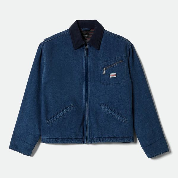BRIXTON - ALTERED THREADS LINED GARAGE JACKET - MEDIUM WASH DENIM