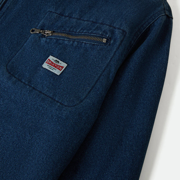 BRIXTON - ALTERED THREADS LINED GARAGE JACKET - MEDIUM WASH DENIM