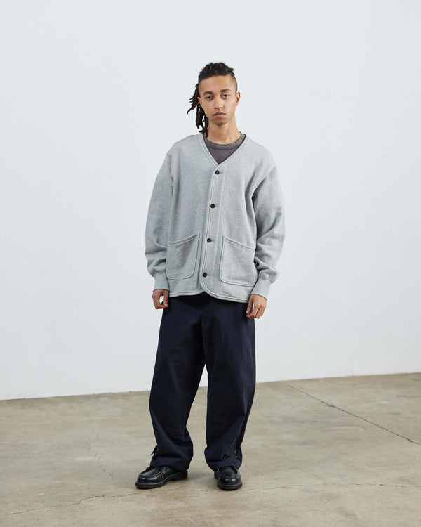 ARMY TWILL - SWEAT CARDIGAN - GRAY