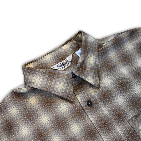 FIVE BROTHER - T/R  L/S WORK SHIRTS - BROWN