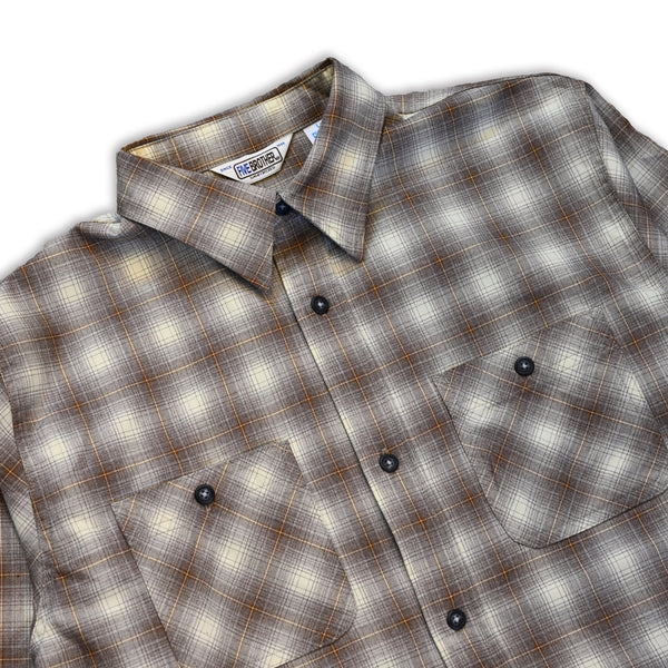 FIVE BROTHER - T/R  L/S WORK SHIRTS - BROWN