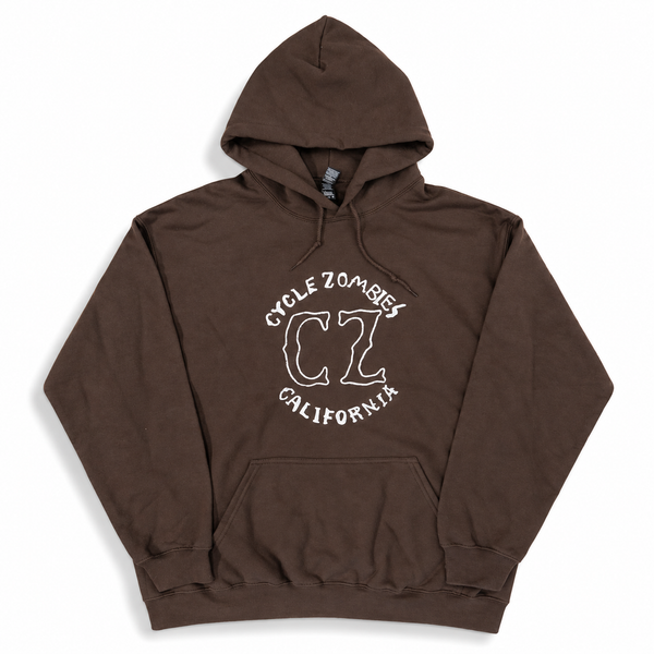 CYCLE ZOMBIES - CZ LOGO  HOODIE - BROWN　