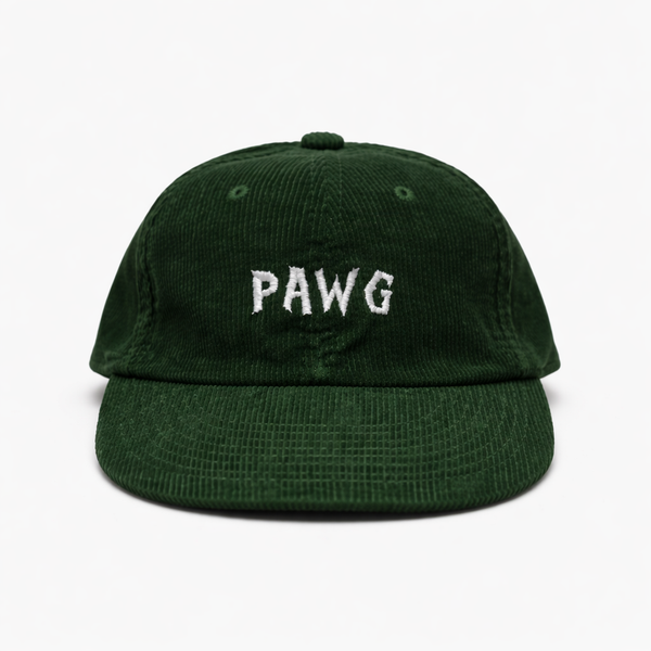 PAWG - HORROR LOGO CORDUROY CAP - GREEN
