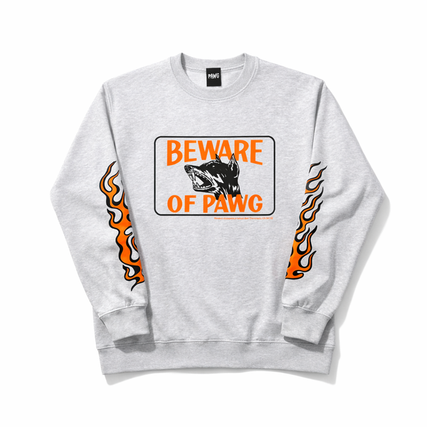 PAWG×BEWARE CHOPPER - SWEAT - ASH GRAY / ORANGE