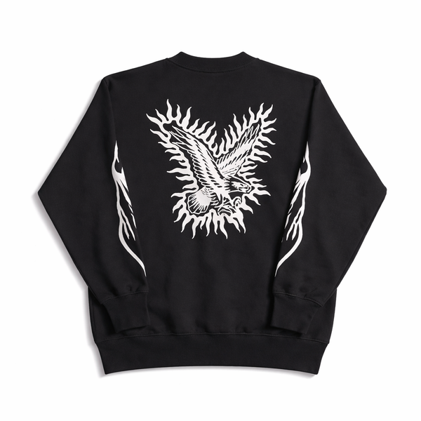 PAWG×BEWARE CHOPPER -EAGLE CREW SWEAT - BLACK