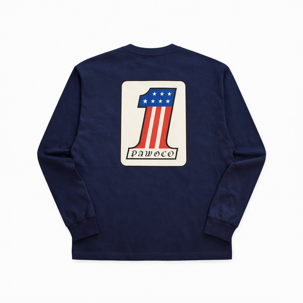 PAWG - WHAT IS NO.1 FOR YOU ? L/S TEE - NAVY