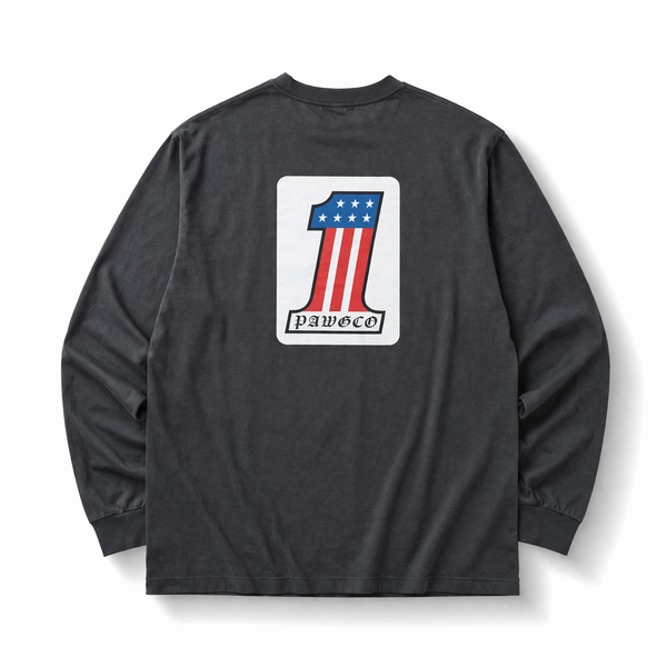 PAWG - WHAT IS NO.1 FOR YOU ? L/S TEE - DUST BLACK