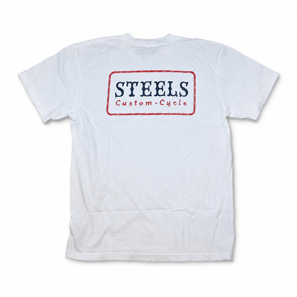 STEELS -  CYCLE LOGO TEE - WHITE