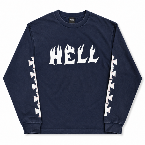PAWG - HELL L/S TEE -FADED NAVY