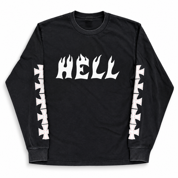 PAWG - HELL L/S TEE -FADED BLACK