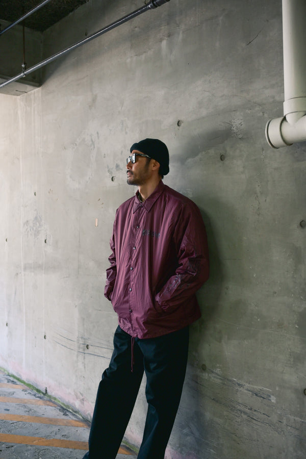 PAWG × Eary&Co - COLLABORATION NYLON COACH JACKET - MAROON