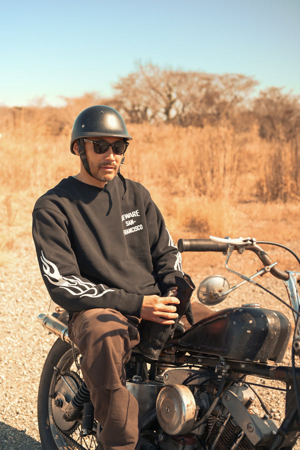 PAWG×BEWARE CHOPPER -EAGLE CREW SWEAT - BLACK